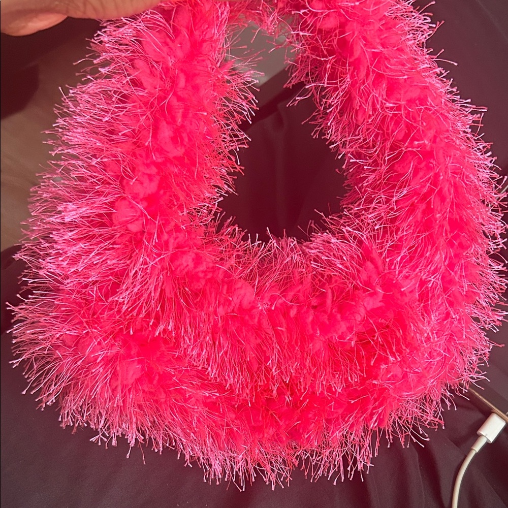 SHEIN Hot Pink Fluffy Shoulder Bag